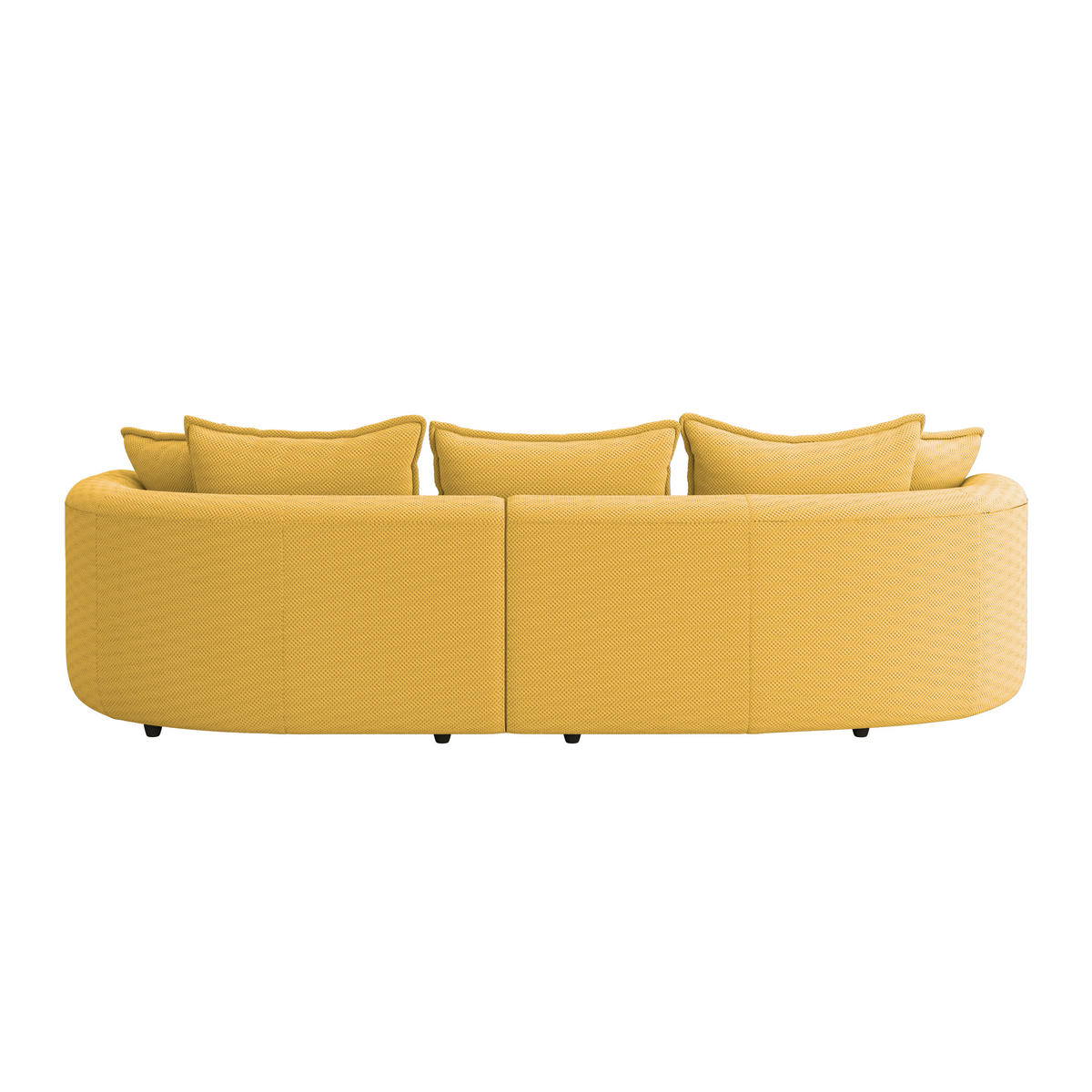 ECKSOFA in Velours, Struktur Senfgelb  - Senfgelb/Schwarz, Modern, Kunststoff/Textil (287/168cm) - Livetastic