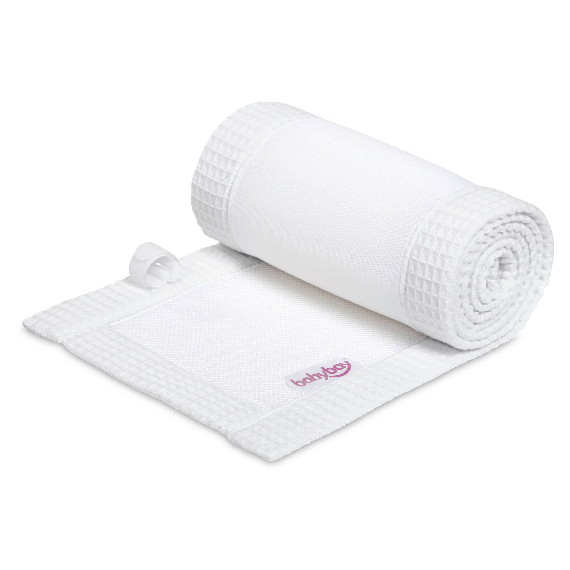 NESTCHEN babybay Nestchen 3D Mesh  - Weiß, Basics, Naturmaterialien (168/24/2cm) - Tobi