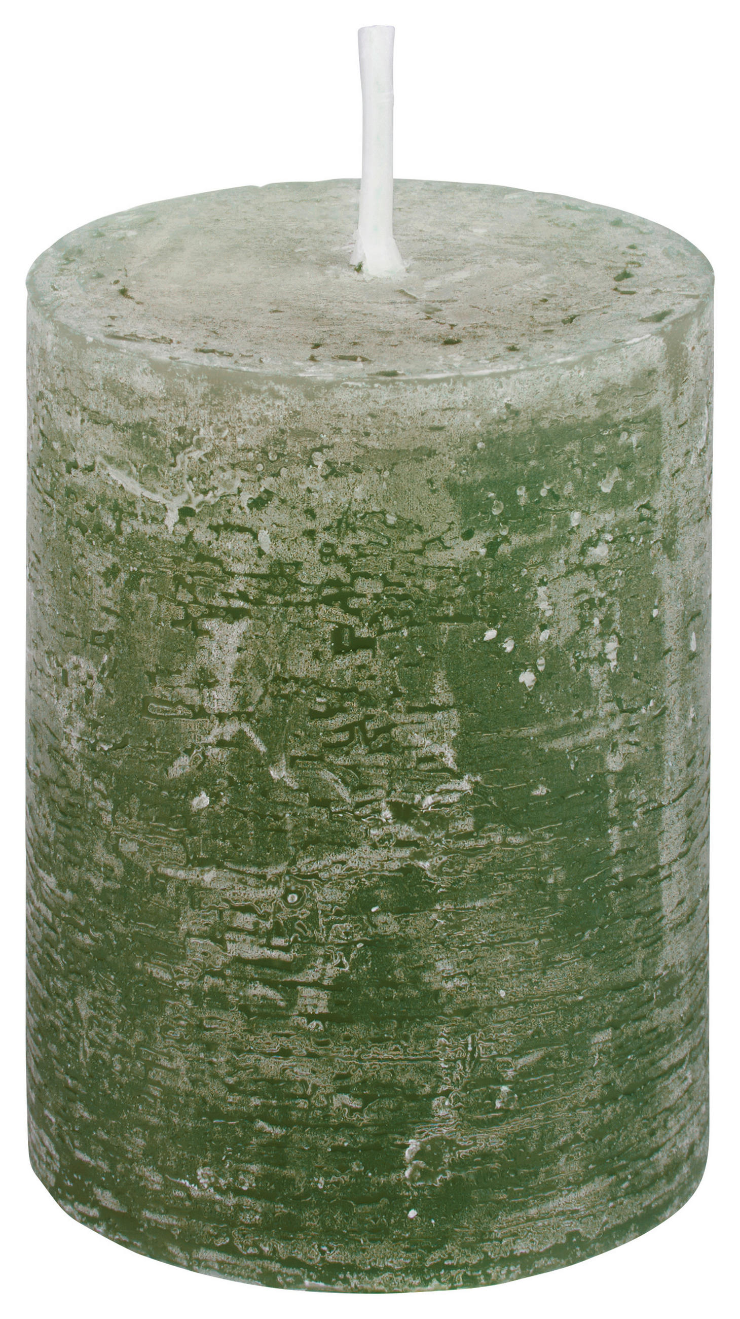 VÁLCOVÁ SVÍČKA - zelená, Basics, přírodní materiály (6,8/9cm) - Ambia Home