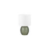 STOLNÍ LAMPA, E14, 18/29 cm  - bílá/lesní zelená, Basics, textil/sklo (18/29cm) - Trio Leuchten