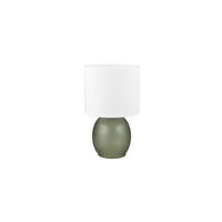 STOLNÍ LAMPA, E14, 18/29 cm  - bílá/lesní zelená, Basics, textil/sklo (18/29cm) - Trio Leuchten