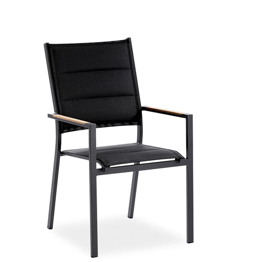 STAPELSESSEL in Textil Schwarz  - Anthrazit/Schwarz, Design, Holz/Textil (56/95/64cm)