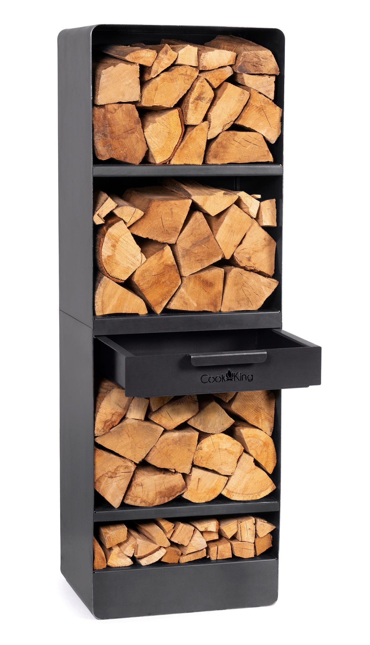 KAMINHOLZREGAL 40/120/30 cm  Metall  - Schwarz, Basics, Metall (40/120/30cm)