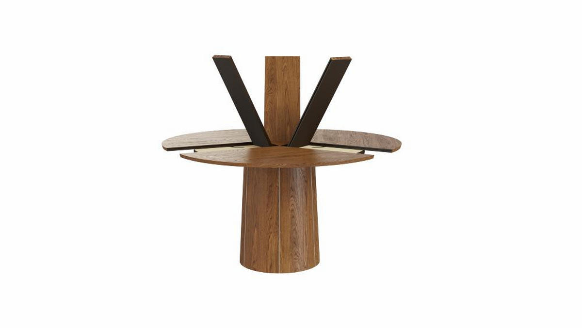 MATBORD 123-149/123-149/74 cm massivt trä  trä utdragbar, finns i olika träslag rund valnötsfärgad  - valnötsfärgad, Klassisk, trä (123-149/123-149/74cm) - Skovby