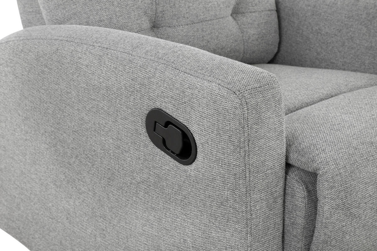 SITZGARNITUR Mikrofaser Grau  - Schwarz/Grau, Design, Textil/Metall - Livetastic