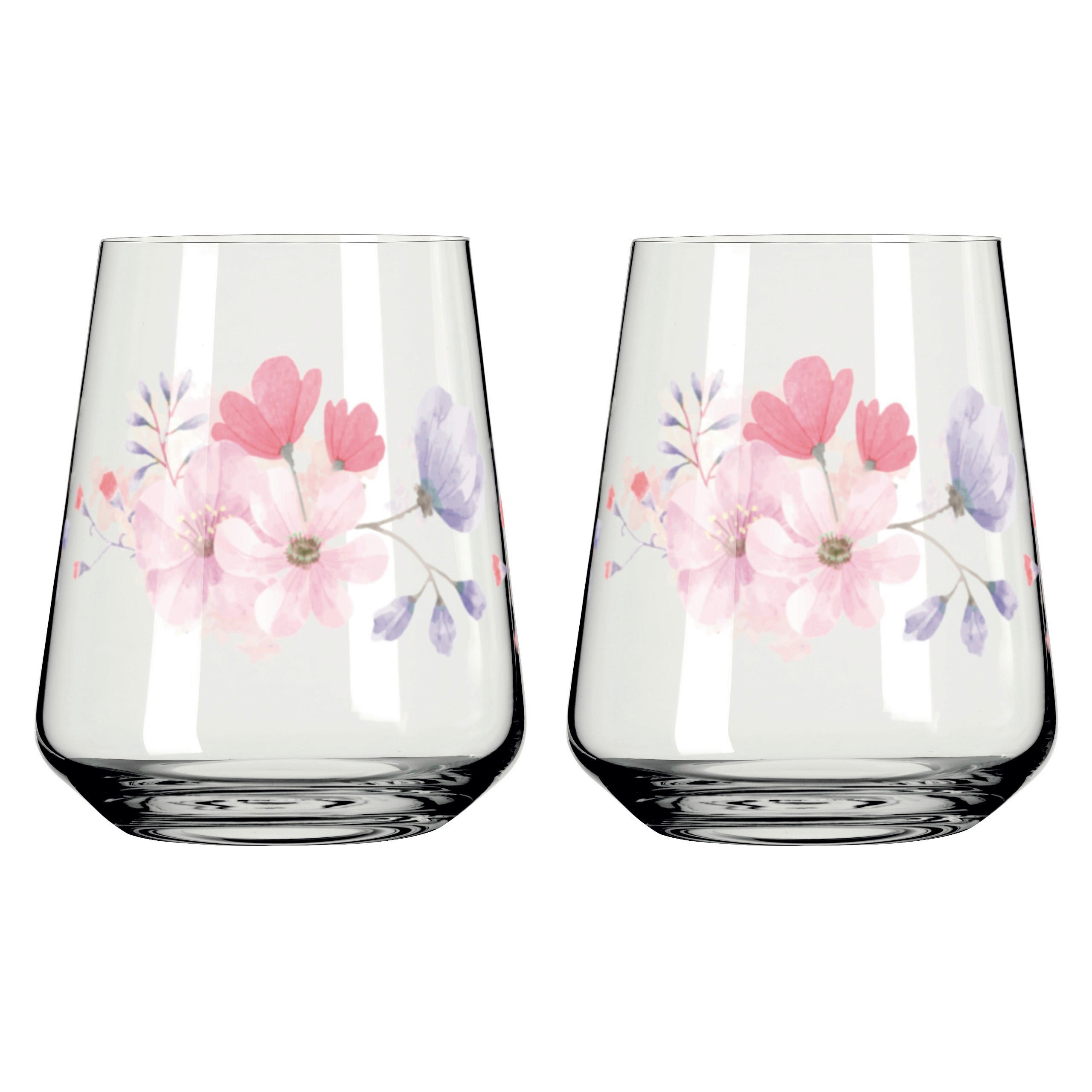 GLÄSERSET Sommersonett  2-teilig  - Pink/Transparent, Design, Glas (9.2/11.0cm) - Ritzenhoff