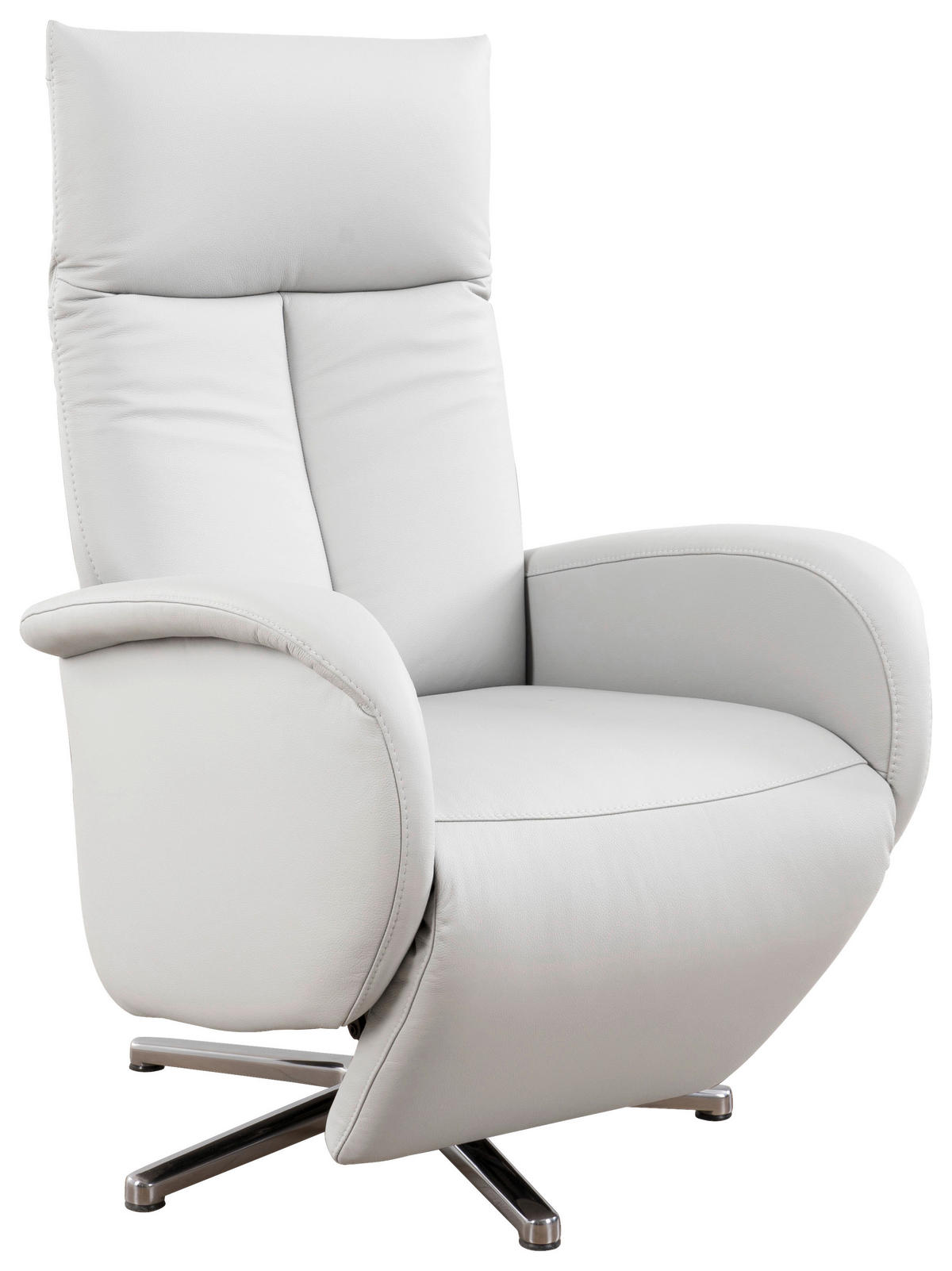 DREHSTUHL  in Weiss  - Chromfarben/Weiss, Konventionell, Leder/Metall (75/112/82cm) - Sit & More