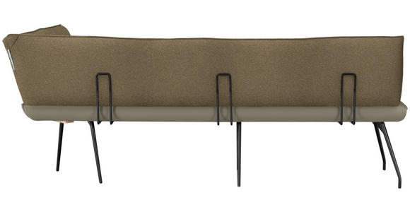 ECKBANK 225/165 cm  in Graubraun  - Graubraun/Schwarz, Design, Textil/Metall (225/165cm) - Moderano