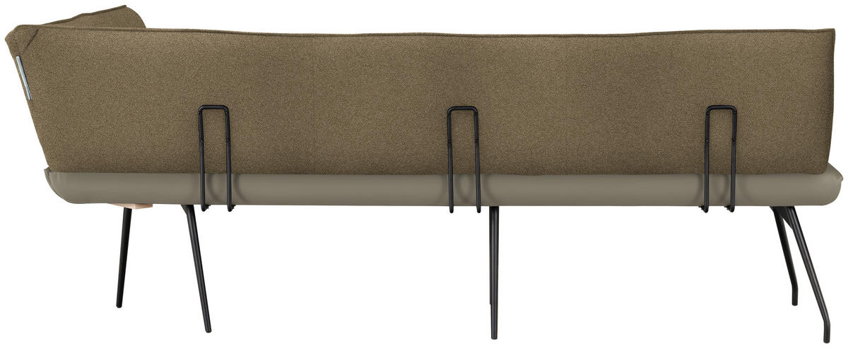 ECKBANK 225/165 cm  in Graubraun  - Graubraun/Schwarz, Design, Textil/Metall (225/165cm) - Moderano