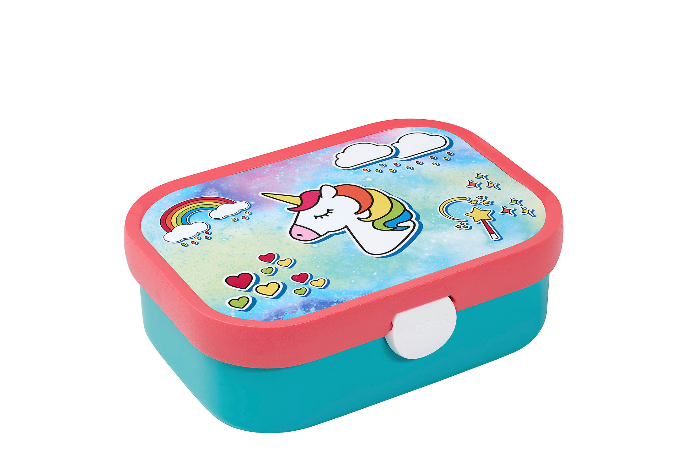 BROTZEITBOX - Türkis/Pink, KONVENTIONELL, Kunststoff (17,8/13,2/6,1cm) - Mepal