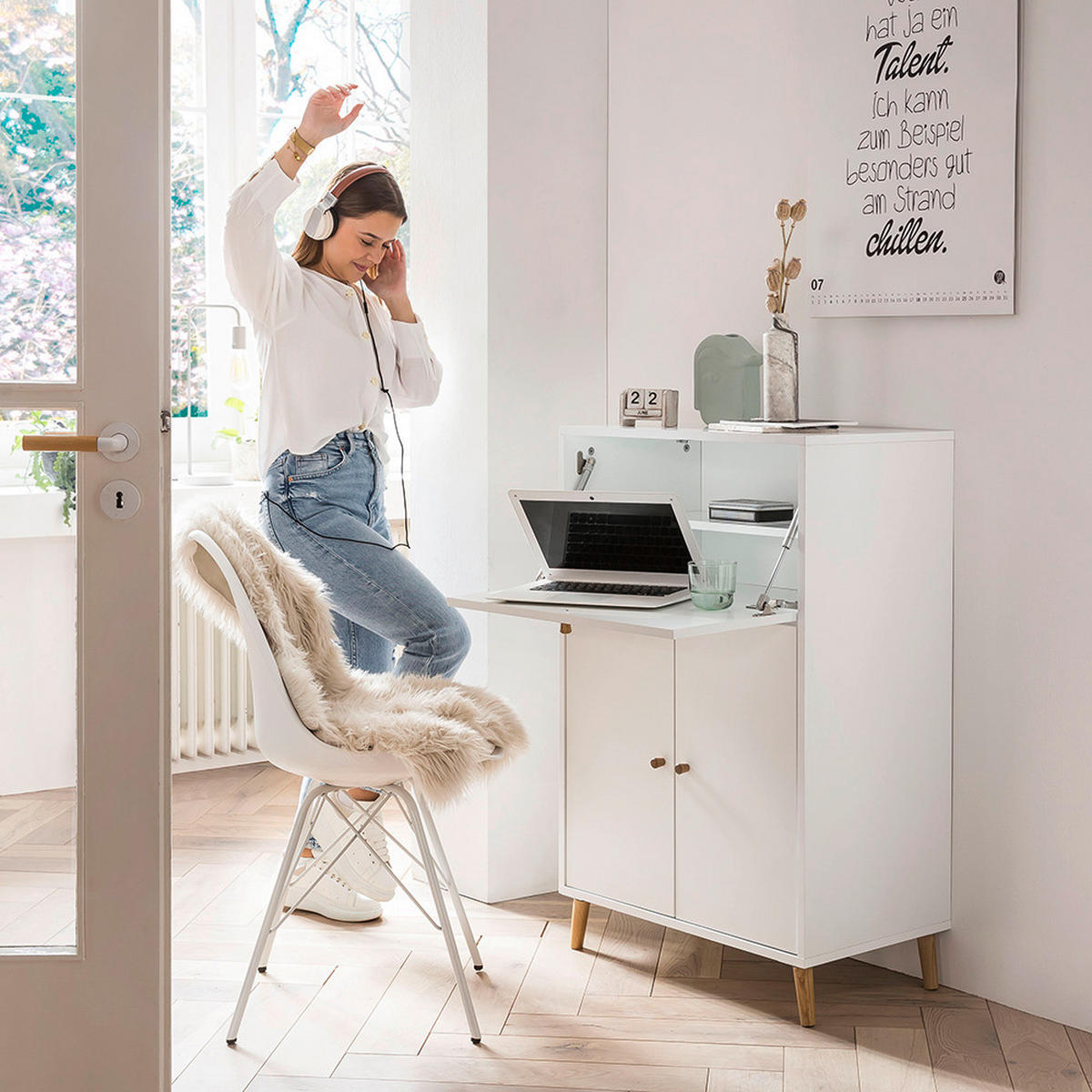 SEKRETÄR  in Weiß  - Weiß, MODERN, Holz/Holzwerkstoff (65,2/101,7/39cm) - MID.YOU