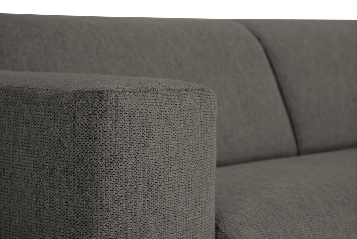 3-SITZER-SOFA OSLO_LZ Webstoff Anthrazit  - Anthrazit/Schwarz, Design, Holz/Textil (218/77/93cm) - MID.YOU