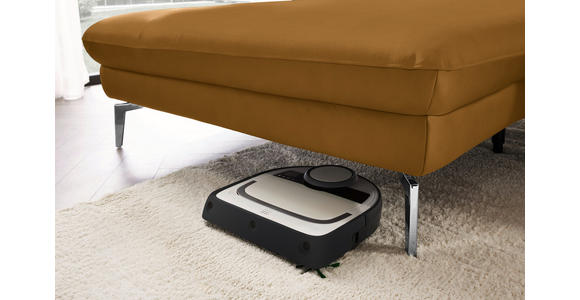 ECKSOFA in Echtleder Currygelb 157/325 cm - Currygelb/Schwarz, Design, Leder/Metall (157/325cm) - Dieter Knoll
