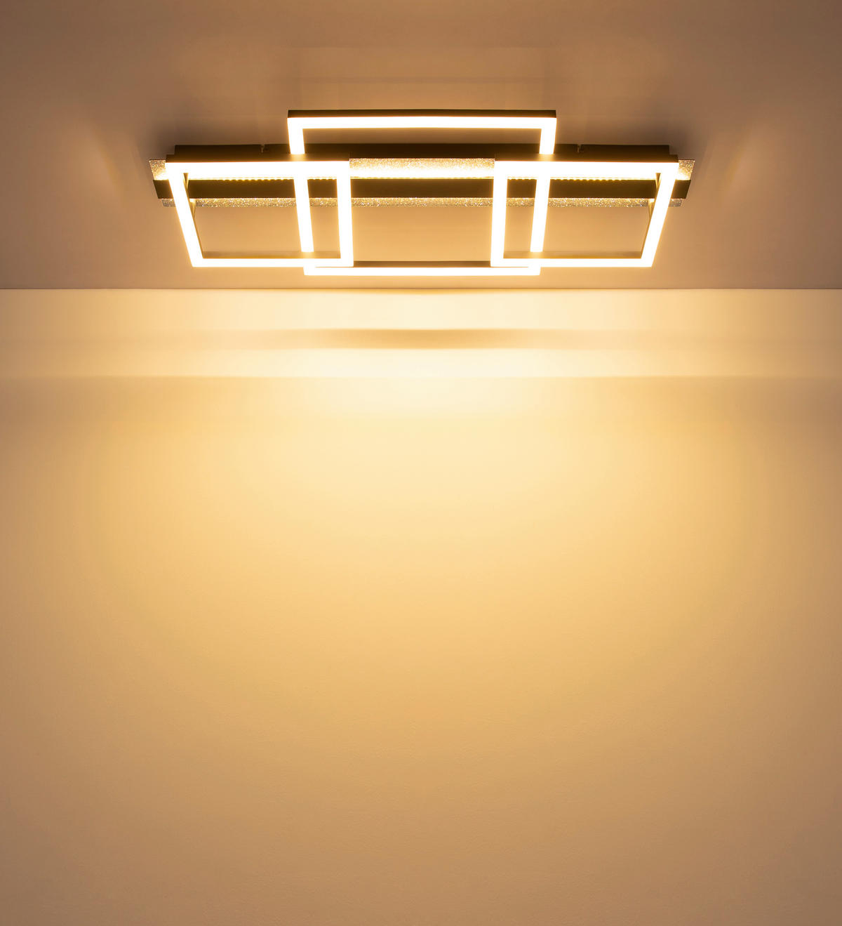 LED-DECKENLEUCHTE Estrada 70/33/9 cm  - Silberfarben/Opal, Design, Kunststoff/Metall (70/33/9cm) - Globo