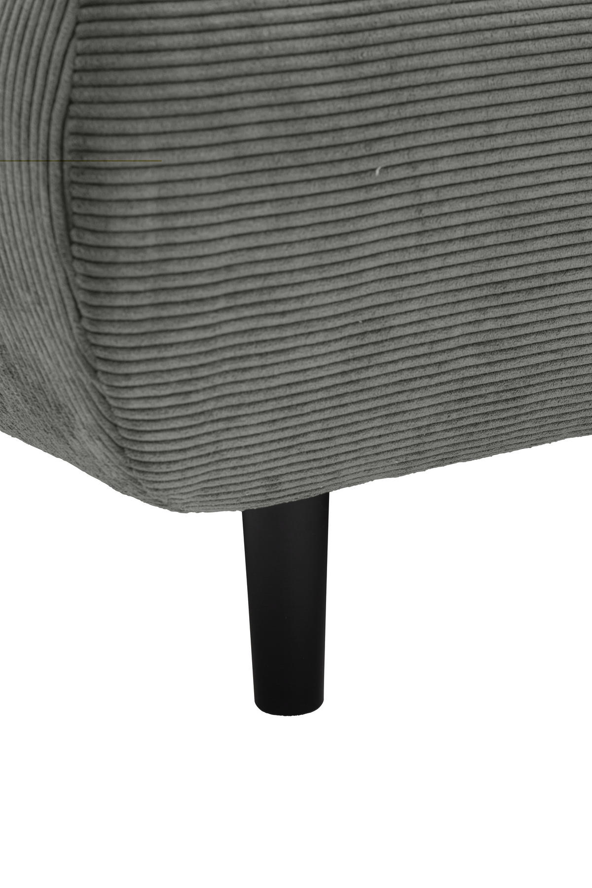 ECKSOFA Ottomane rechts, Eckteil  Grau Feincord  - Schwarz/Grau, Design, Holz/Textil (288/215cm) - Pure Home Lifestyle