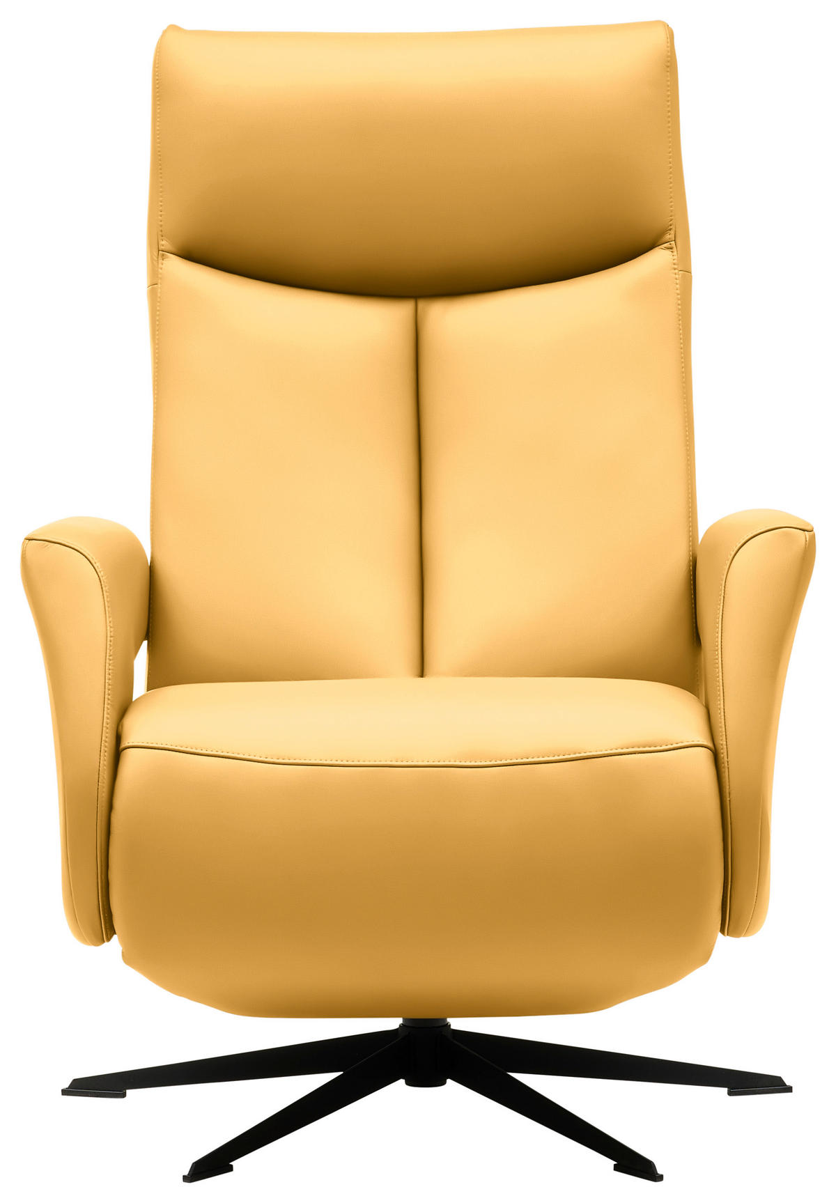 RELAXSESSEL in Leder Gelb  - Gelb/Schwarz, Design, Leder/Metall (74/105/82cm) - Welnova
