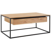 COUCHTISCH in Holz 100/60/41,5 cm  - Eichefarben/Schwarz, Design, Holz/Metall (100/60/41,5cm) - Novel
