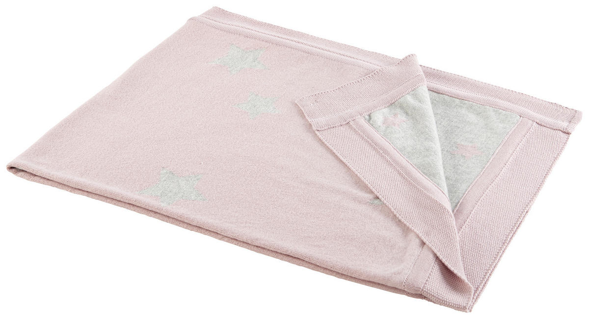 SCHMUSEDECKE Sterne  80/100 cm  - Rosa/Grau, Design, Textil (80/100cm) - Patinio