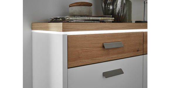 SCHUHSCHRANK 121/96/31 cm - Eichefarben/Silberfarben, Design, Holz/Holzwerkstoff (121/96/31cm) - Dieter Knoll