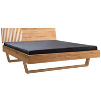 BETT 160/200 cm  in Weiß, Eichefarben  - Eichefarben/Weiß, Design, Holz (160/200cm) - Linea Natura