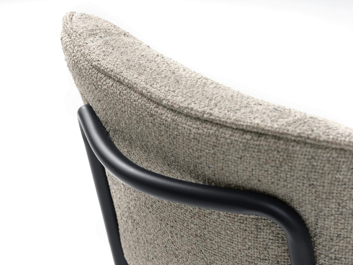 STOL 2 styck  bouclé  cremefärgad  - svart/cremefärgad, Modern, metall/textil (50/98/50cm) - Niels Andersson