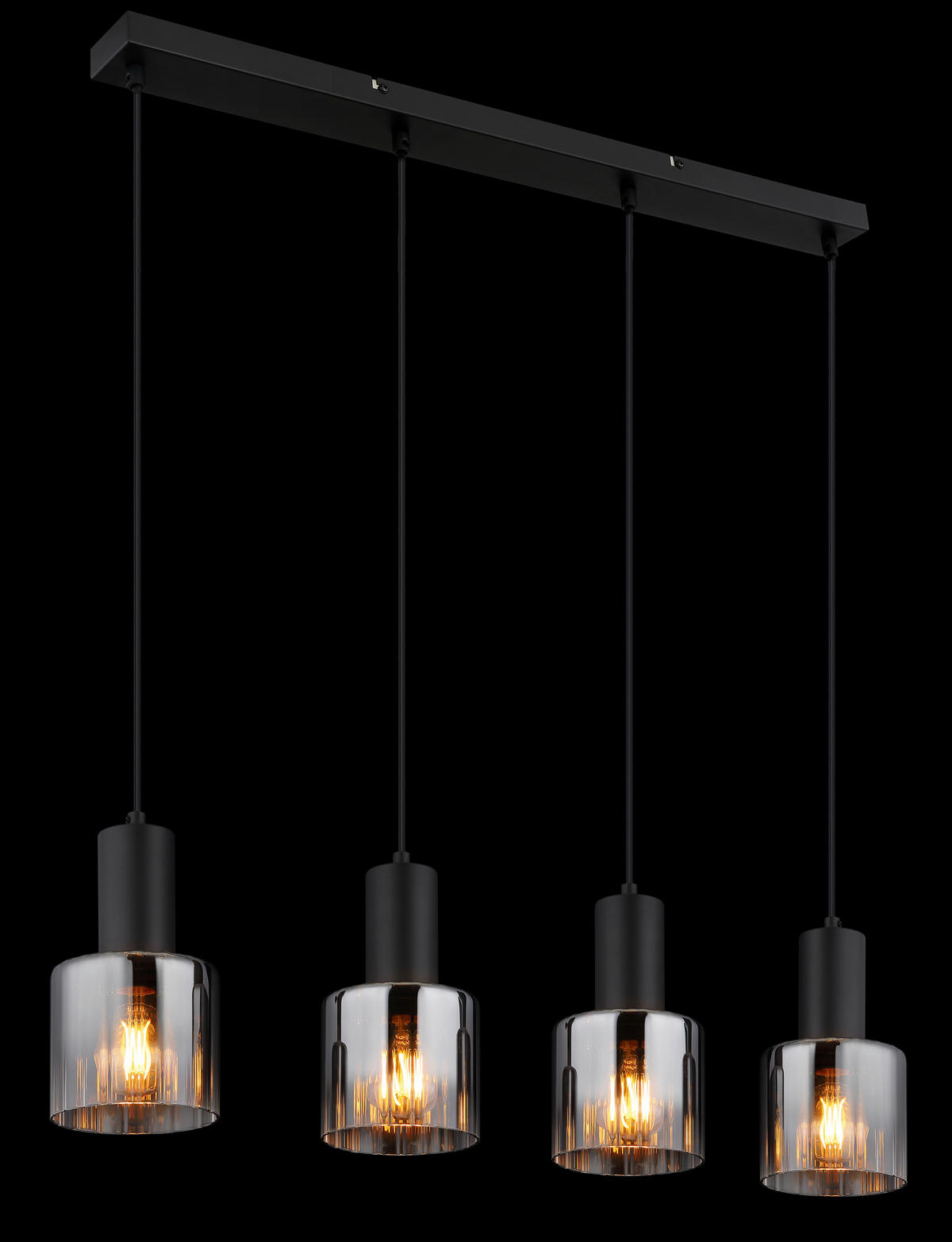 HÄNGELEUCHTE JACK  74 cm  - Schwarz/Grau, Trend, Glas/Kunststoff (74cm)