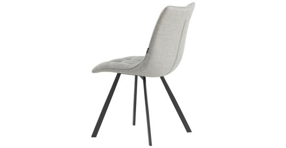 STUHL  Stoffauswahl Leinenoptik  - Hellgrau/Schwarz, Design, Textil/Metall (47/86/61cm) - Xora