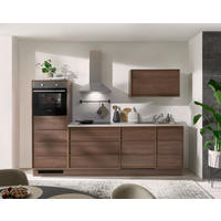 KÜCHENBLOCK 264 cm   in Nussbaumfarben  - Beige/Nussbaumfarben, Trend, Holzwerkstoff/Kunststoff (264cm) - P & B