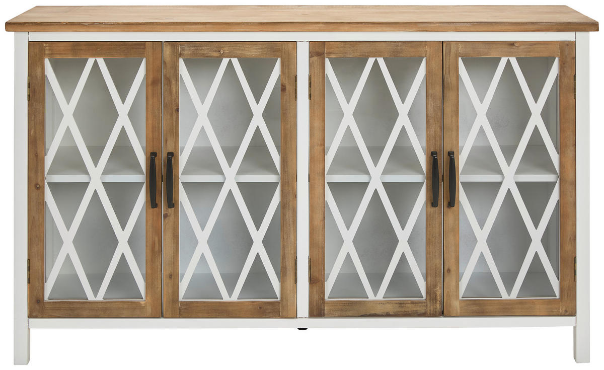 SIDEBOARD  in 148/85/35 cm  - Klar/Schwarz, KONVENTIONELL, Glas/Holz (148/85/35cm) - Livetastic