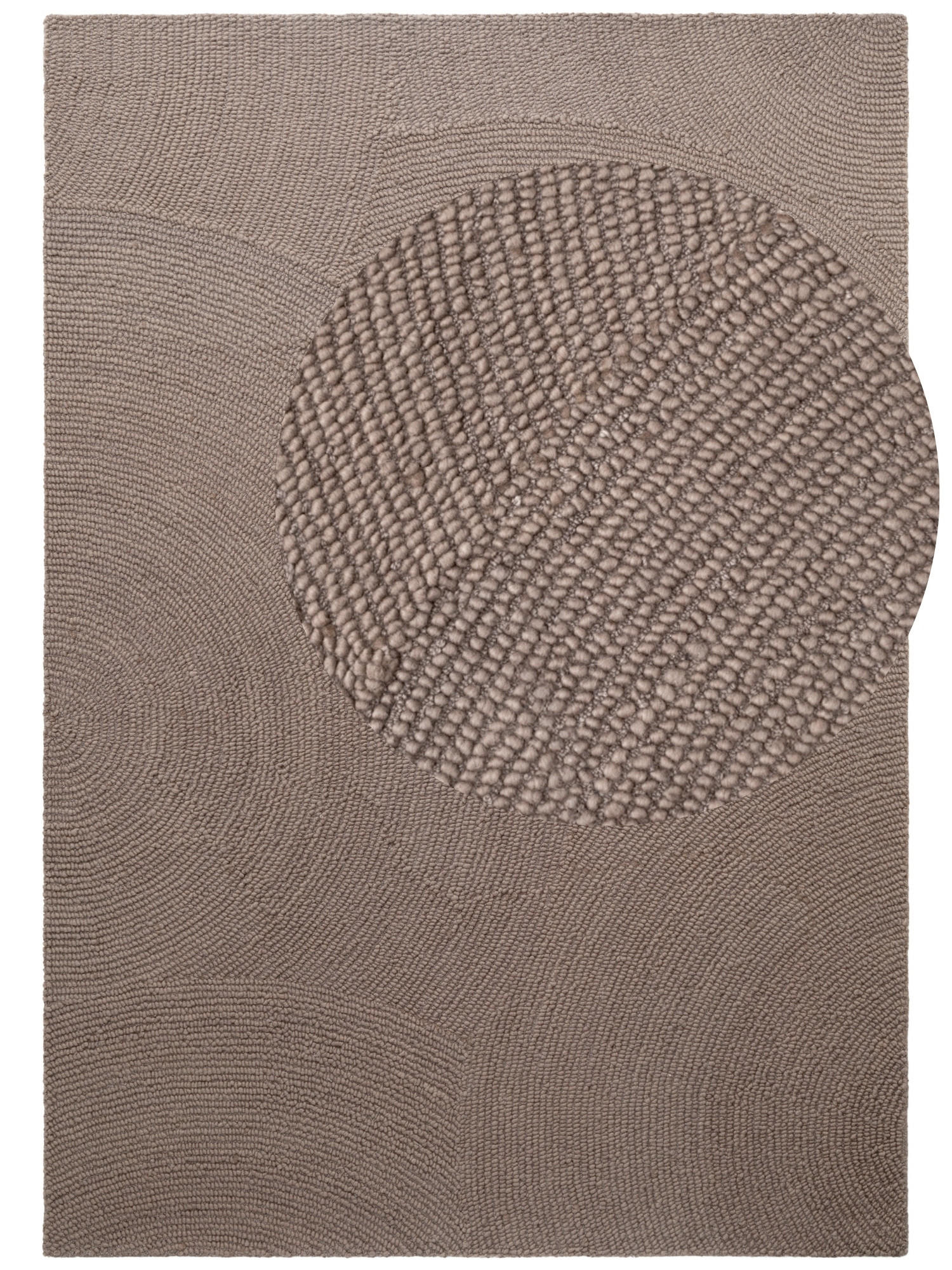 WOLLTEPPICH  Wohnzimmer 80/150 cm Calmio Taupe rechteckig  - Taupe, Basics, Textil (80/150cm) - Hanse Home