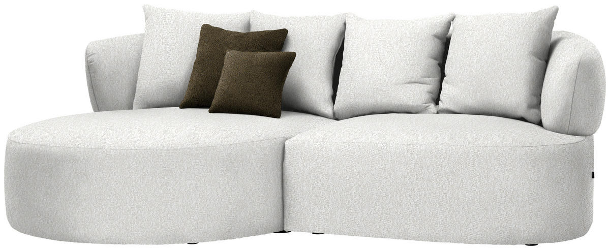 ECKSOFA in Bouclé Sandfarben  166/235 cm  - Sandfarben/Schwarz, MODERN, Kunststoff/Textil (166/235cm) - Hom`in