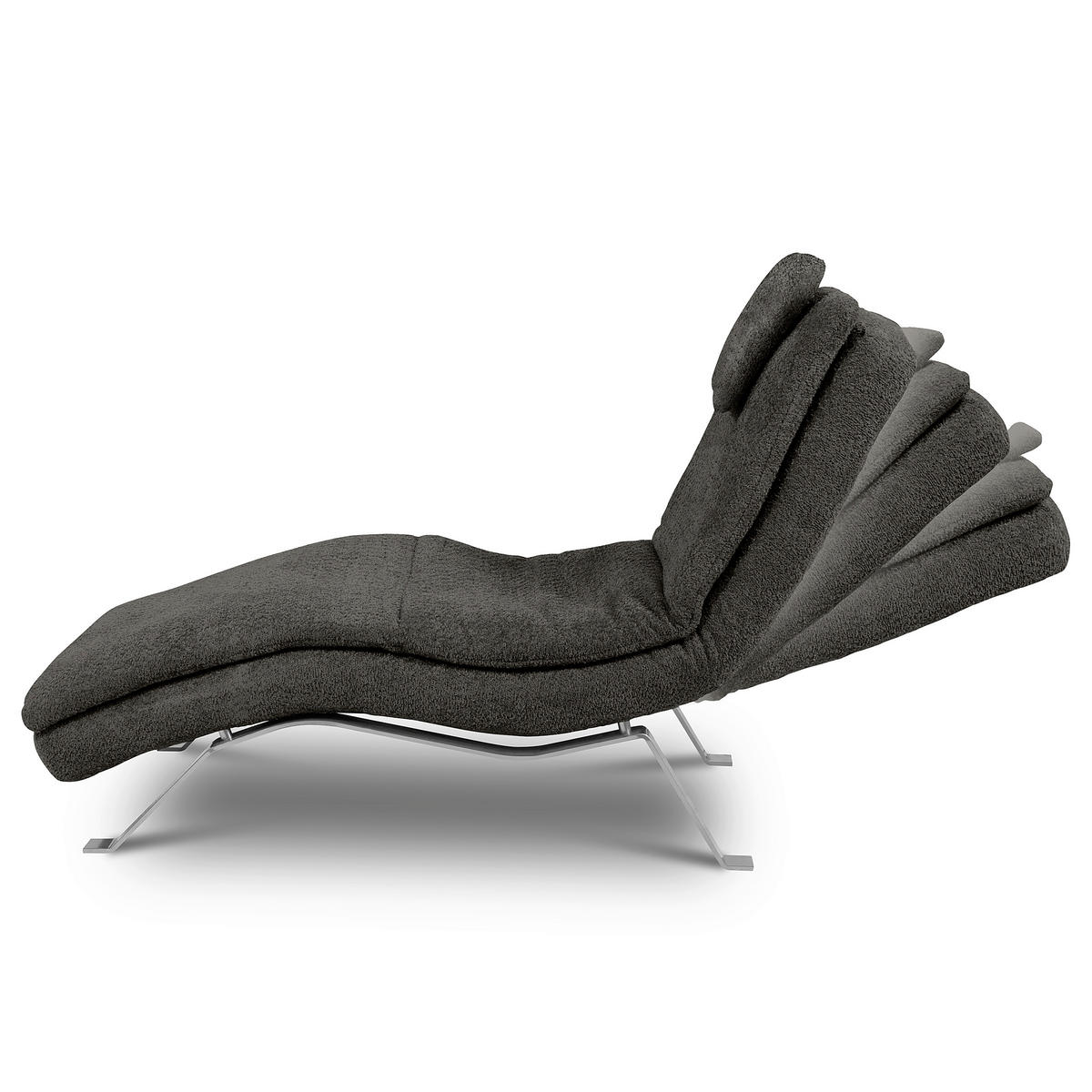 RELAXLIEGE Bouclé Anthrazit  - Anthrazit/Silberfarben, Design, Textil/Metall (65/95/171cm) - Celina Home