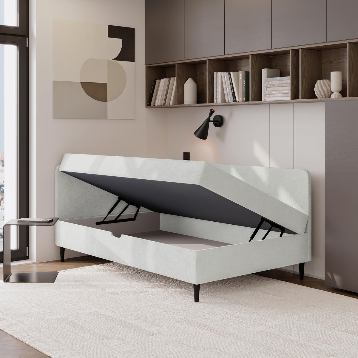 BOXBETT 90/200 cm  in Grau  - Grau, Konventionell, Textil (90/200cm) - P & B