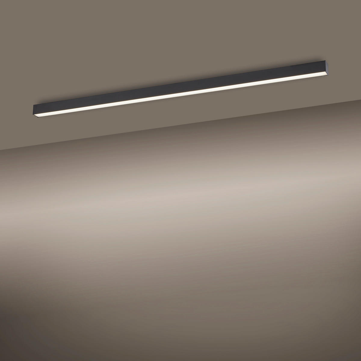 STROPNÍ LED SVÍTIDLO, 110/3,8/3,9 cm - antracitová, Design, kov/plast (110/3,8/3,9cm)
