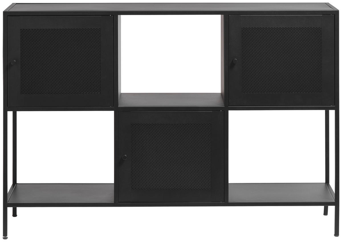 KOMMODE Schwarz  120/80/35 cm  - Goldfarben/Schwarz, Trend, Metall (120/80/35cm) - Xora