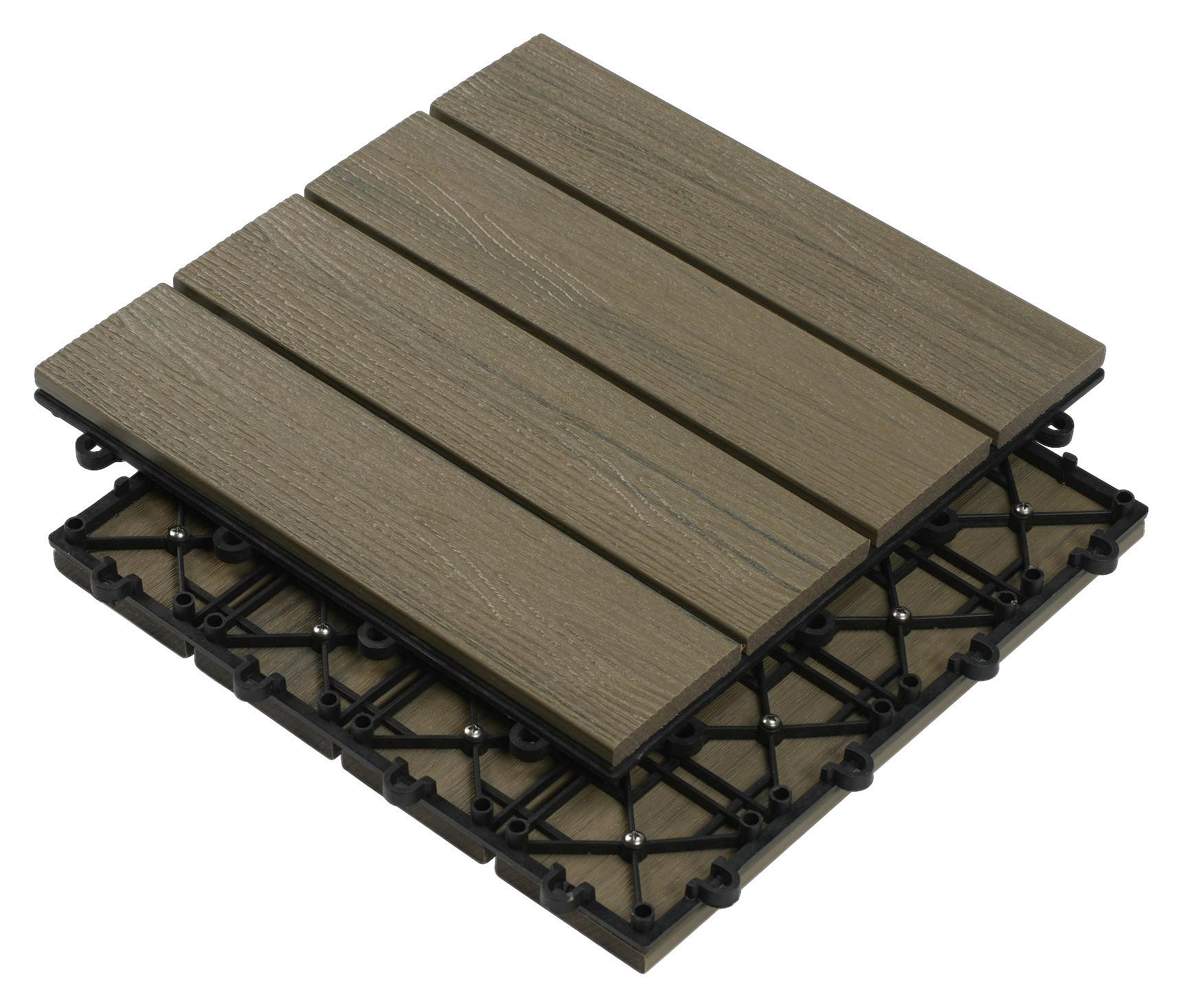 TERRASSENFLIESE Grau 11 Stück  - Grau, Basics, Holzwerkstoff (30/30/2,4cm) - Ambia Garden