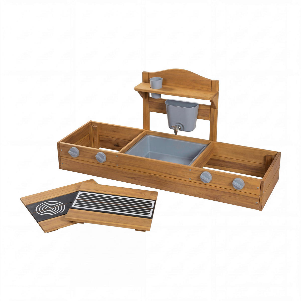 SANDKASTEN  - Teakfarben, Basics, Holz/Kunststoff (116/54/37cm) - Roba