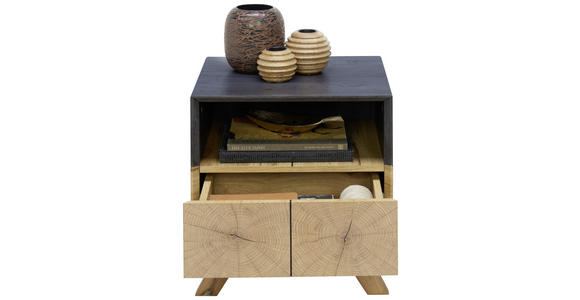 NACHTSCHRANK 45/50/40 cm - Eichefarben/Dunkelgrau, Design, Holz/Holzwerkstoff (45/50/40cm) - Carryhome