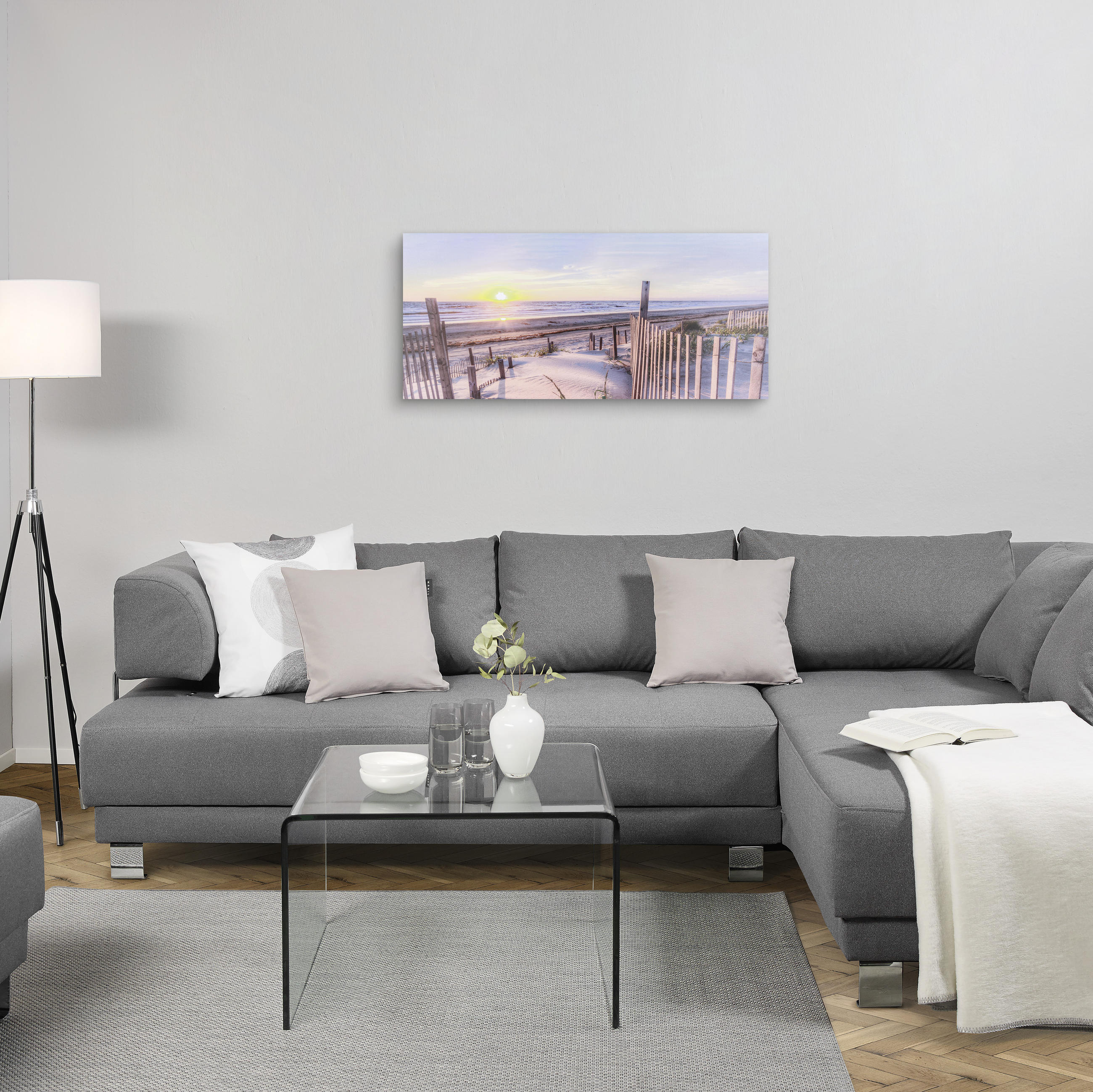 TISAK NA PLATNU     120/55 cm       - narančasta/plava, Basics, drvo/tekstil (120/55cm) - Monee
