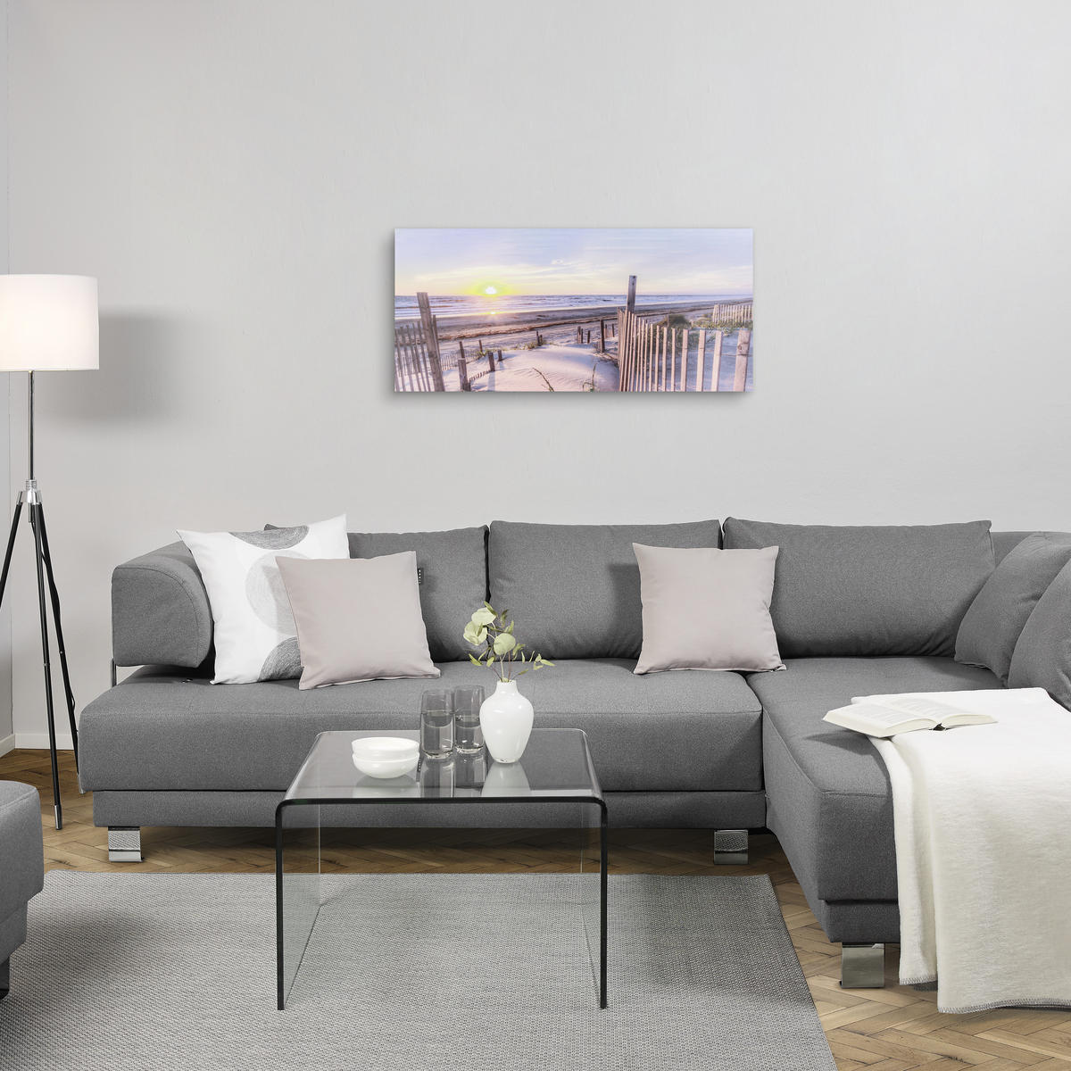 TISAK NA PLATNU     120/55 cm       - narančasta/plava, Basics, drvo/tekstil (120/55cm) - Monee