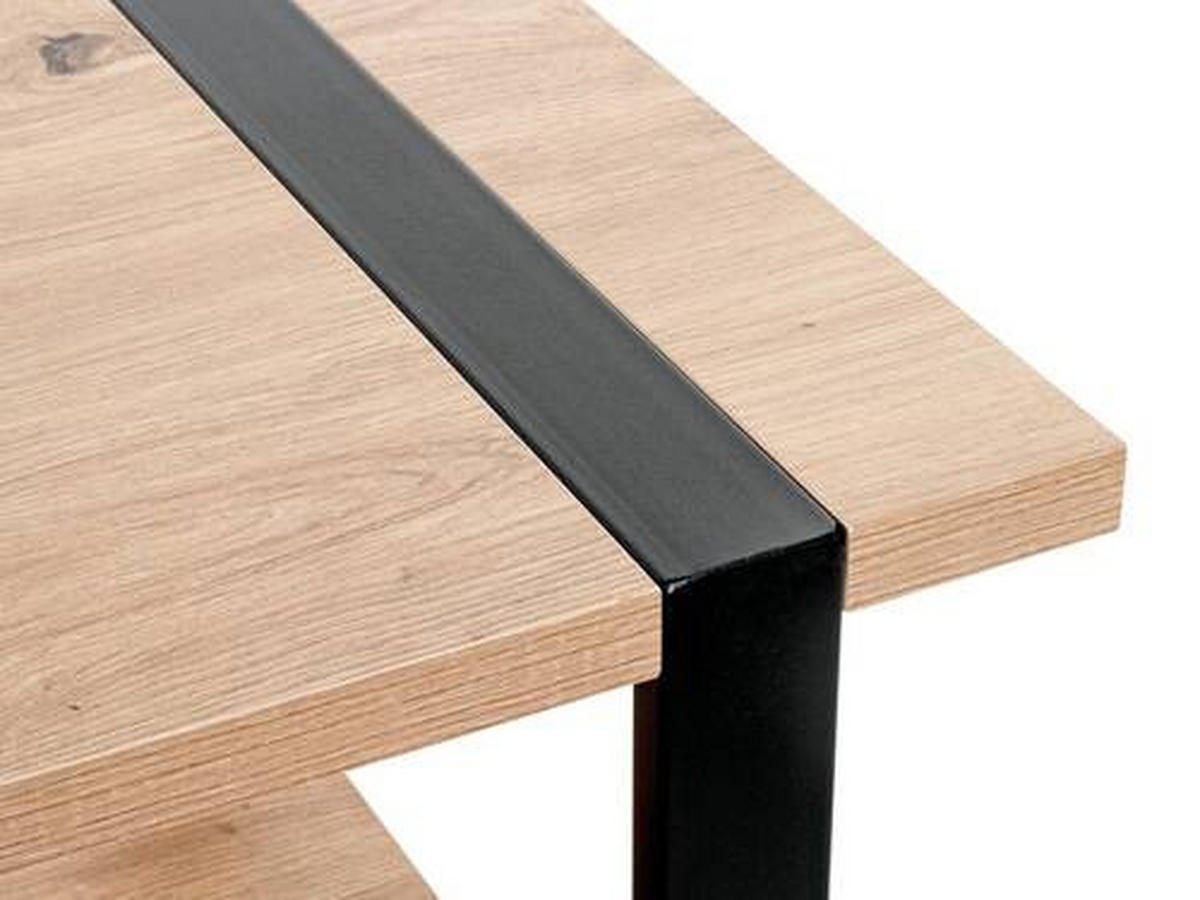 BEISTELLTISCH 45/45/45 cm Schwarz, Eichefarben quadratisch  - Eichefarben/Schwarz, Design, Holzwerkstoff/Metall (45/45/45cm)