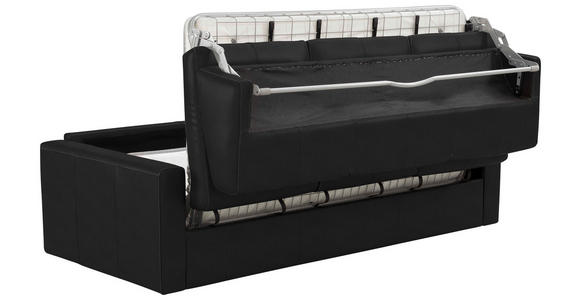 SCHLAFSOFA Bard in Echtleder Schwarz  - Schwarz, KONVENTIONELL, Leder/Kunststoff (206/81/96cm) - Novel
