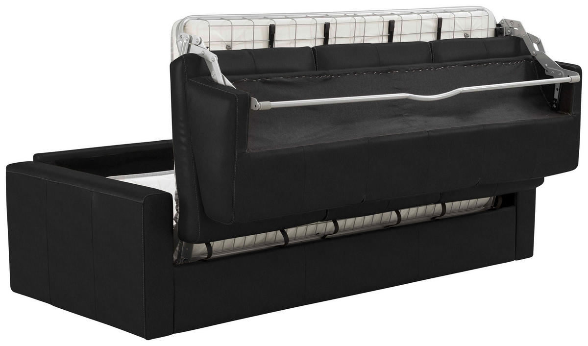 SCHLAFSOFA Schwarz  - Schwarz, Konventionell, Leder/Kunststoff (206/81/96cm) - Novel