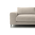 ECKSOFA  in Flachgewebe Beige  253/177 cm  - Beige/Schwarz, Design, Textil/Metall (253/177cm) - Dieter Knoll