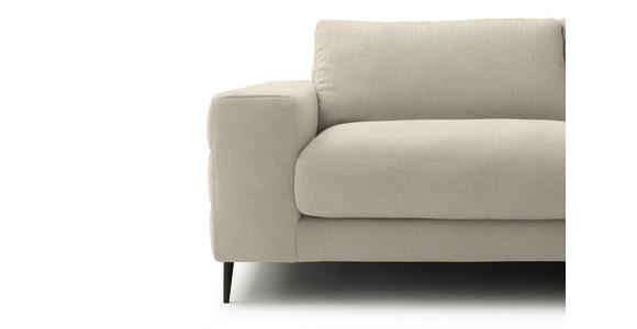 ECKSOFA  in Flachgewebe Beige  253/177 cm  - Beige/Schwarz, Design, Textil/Metall (253/177cm) - Dieter Knoll