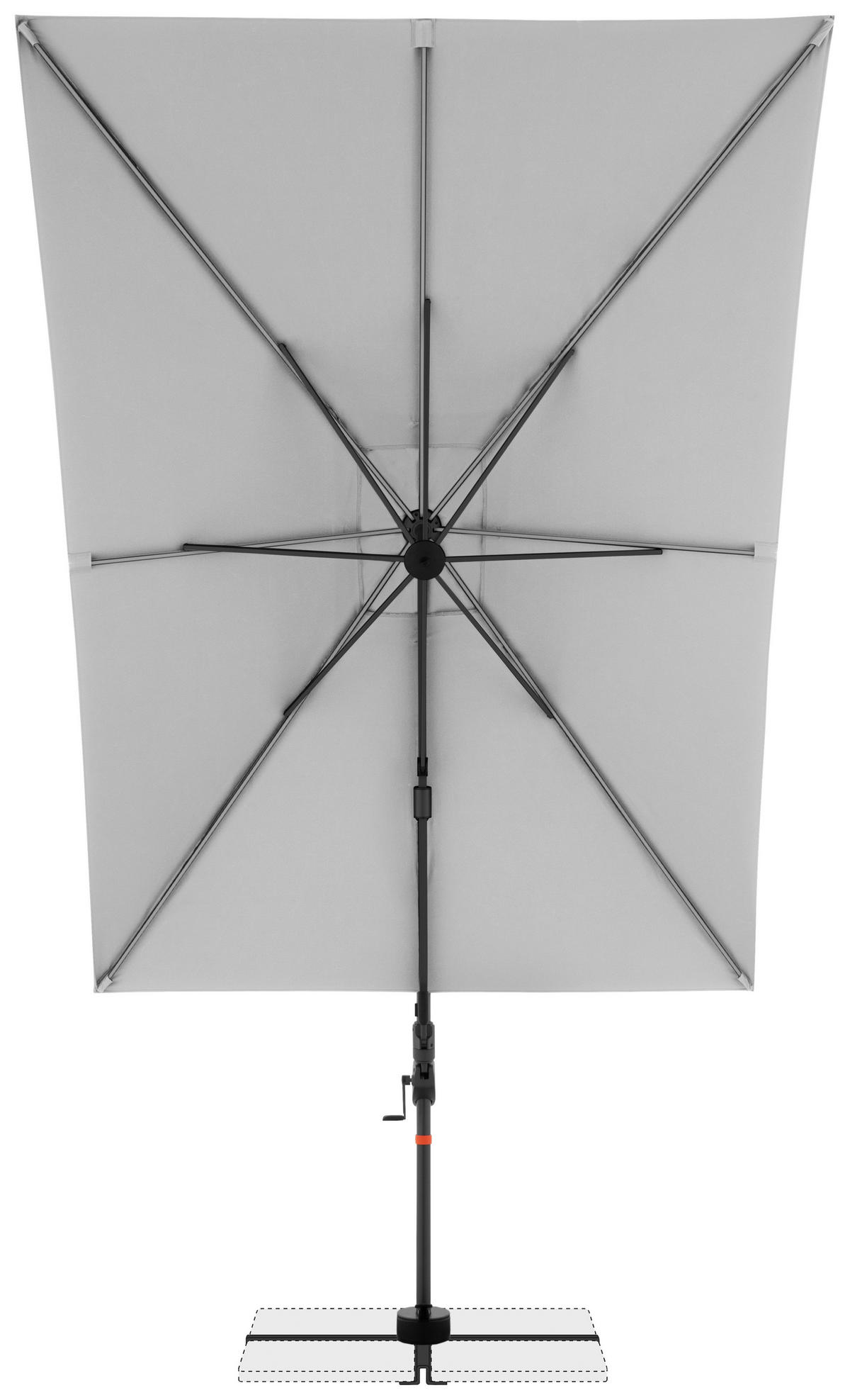 AMPELSCHIRM 300x220 cm Hellgrau  - Anthrazit/Hellgrau, Basics, Textil/Metall (300/220cm) - Doppler