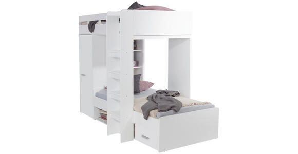 ETAGENBETT 90/200 cm Weiß  - Weiß, KONVENTIONELL, Holzwerkstoff (90/200cm) - Carryhome
