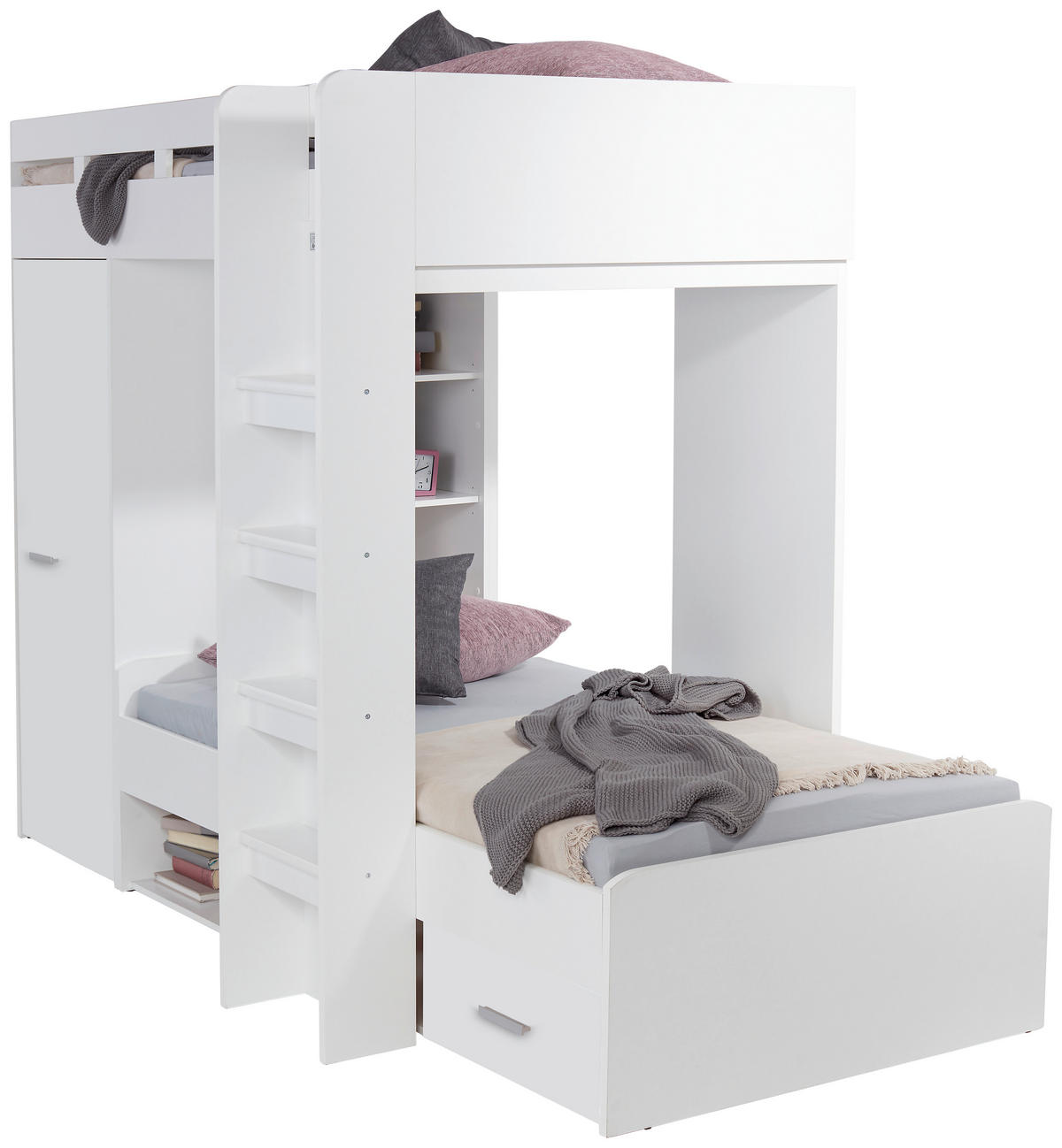 ETAGENBETT - Weiß, KONVENTIONELL, Holzwerkstoff (90/200cm) - Carryhome