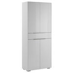 AKTENSCHRANK Weiß, Nickelfarben  - Weiß/Nickelfarben, MODERN, Glas/Holzwerkstoff (80,8/199,4/37,2cm) - Voleo