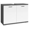 WASCHBECKENUNTERSCHRANK 80/59/31,5 cm  - Chromfarben/Weiß Hochglanz, MODERN, Holzwerkstoff/Metall (80/59/31,5cm) - MID.YOU